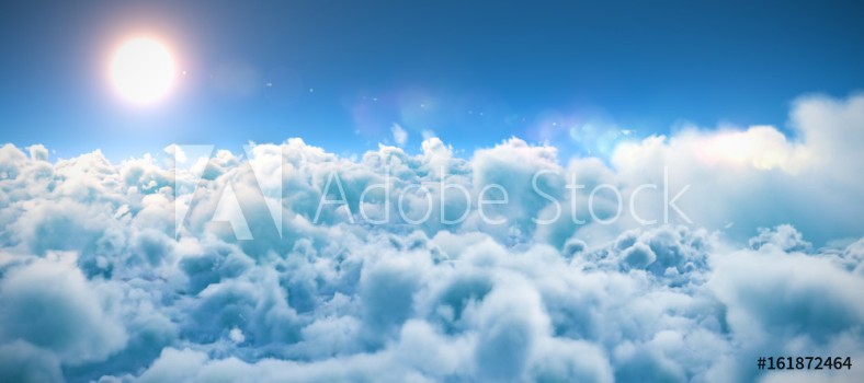 Picture of Scenic view of bright sun over white cloudscape